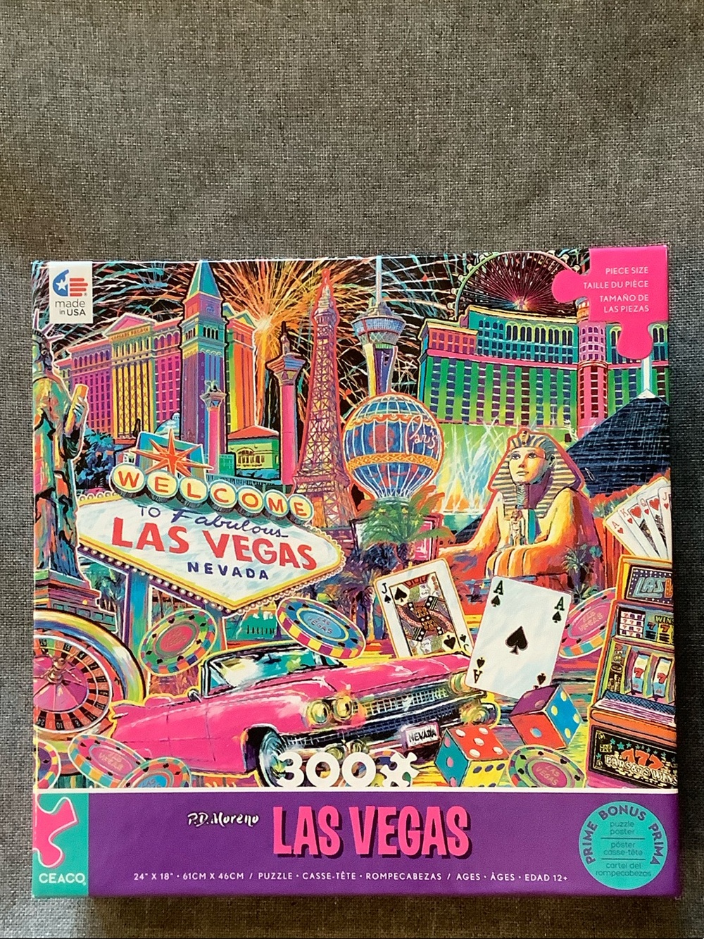 Ceaco Welcome To Fabulous Las Vegas Neon Collage 300 Piece Puzzle